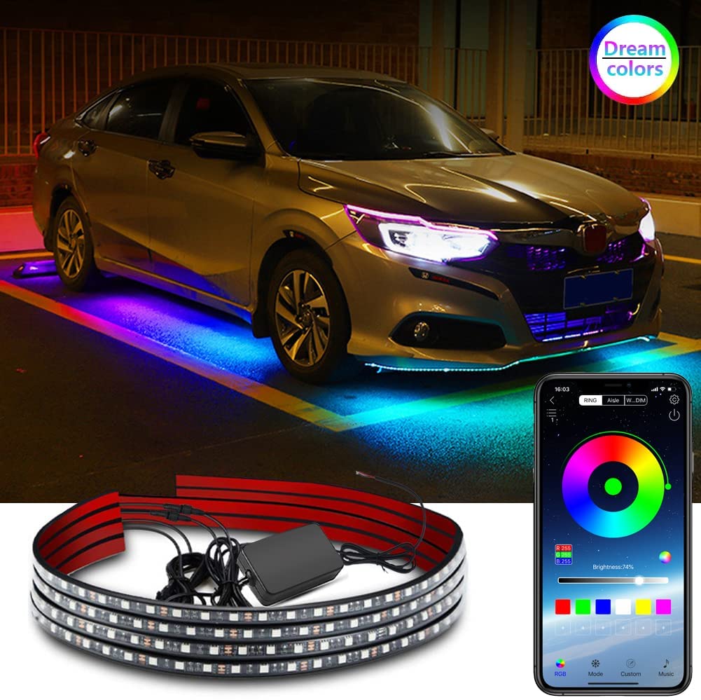 LED Underglow Neon Light Kit Chasing Effect Mulit-Color RGB Strips